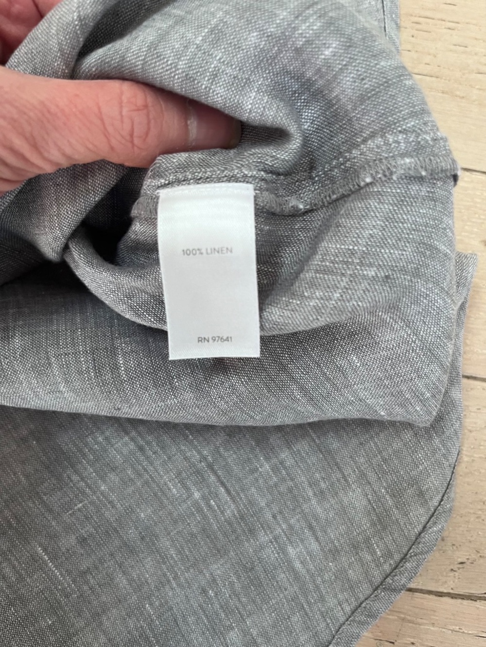 J.Jill Love Linen 100% Linen Essential Button Down Collared Tunic Shirt Grey L - Picture 4 of 9